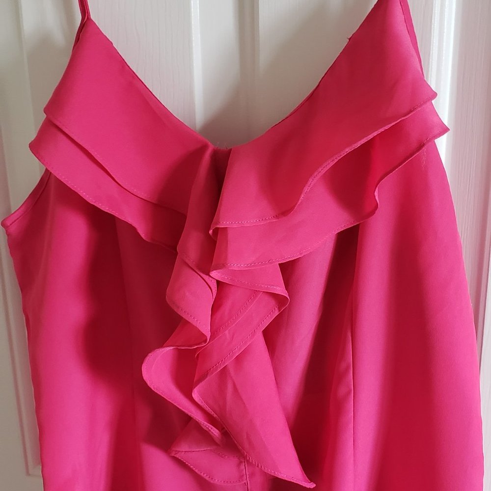 Miley Cyrus Max Azria Hot Pink Ruffle Cami Top XL
